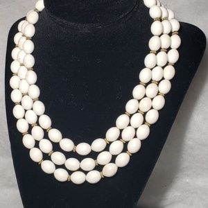 Vintage Monet 3 Strand Beaded Necklace